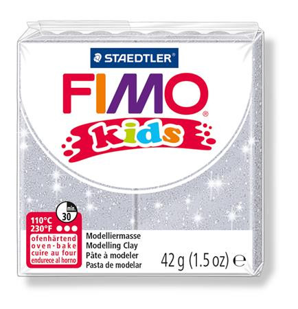 FIMO Gyurma, 42 g, égethető, FIMO "Kids", glitteres ezüst