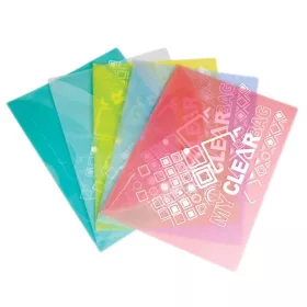   FLEXOFFICE Irattartó tasak, A4, PP, patentos, 180 mikron, FLEXOFFICE "FO-CBF05", vegyes színek