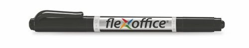 FLEXOFFICE Alkoholos marker, 0,4/1,0 mm, kúpos, kétvégű, FLEXOFFICE "PM01", fekete