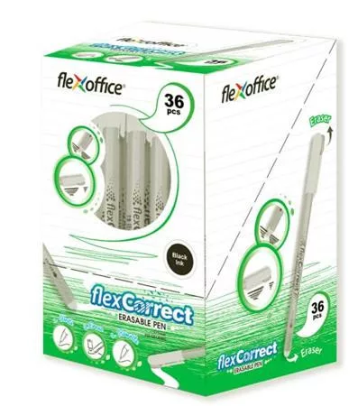 FLEXOFFICE Zseléstoll, 0,25 mm, kupakos, törölhető, FLEXOFFICE "FlexCorrect", kék