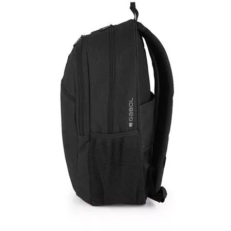 GABOL Hátizsák, iskolatáska, notebook tartóval, cipzáras, GABOL "Wolf", fekete
