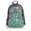 GABOL Hátizsák, iskolatáska, cipzáras, GABOL "Vida", zöld, trópusi mintás