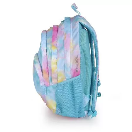 GABOL Hátizsák, iskolatáska, cipzáras, GABOL "Mystic", világoskék, batikolt hatású