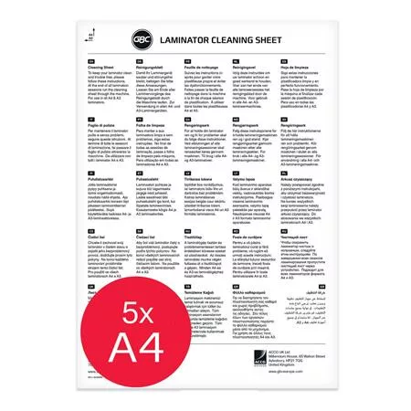 GBC Laminálógép tisztítókarton, A4, GBC