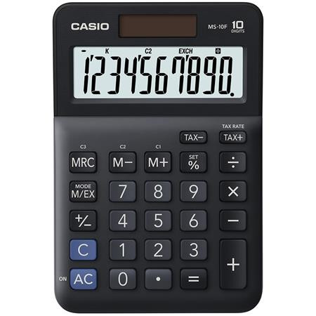 CASIO Számológép, asztali, 10 számjegy, CASIO "MS-10 F", fekete