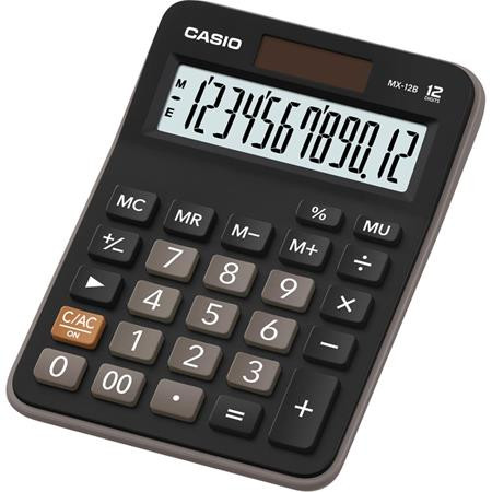 CASIO Számológép, asztali, 10 számjegy, CASIO "MX 12B", fekete