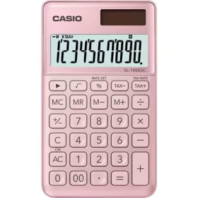   CASIO Zsebszámológép, 10 számjegy, CASIO "SL 1000", világos rózsaszín