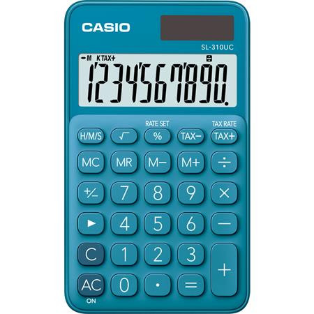 CASIO Zsebszámológép, 10 számjegy, CASIO "SL 310" kék