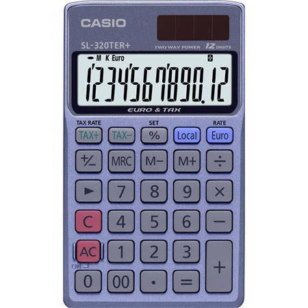 CASIO Zsebszámológép, 12 számjegy, CASIO "SL 320 TER+"