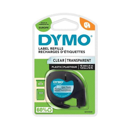 DYMO Feliratozógép szalag, 12 mm x 4 m, DYMO "Letratag", víztiszta