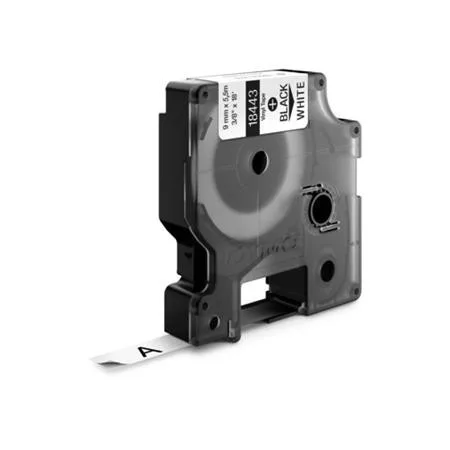DYMO Feliratozógép szalag, vinil, 9 mm x 5,5 m, DYMO "Rhino", fehér-fekete