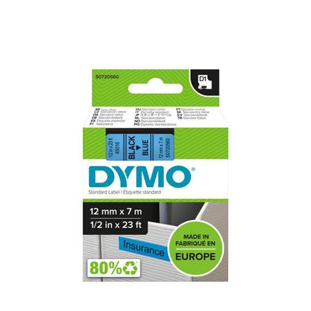 DYMO Feliratozógép szalag, 12 mm x 7 m, DYMO "D1", kék-fekete