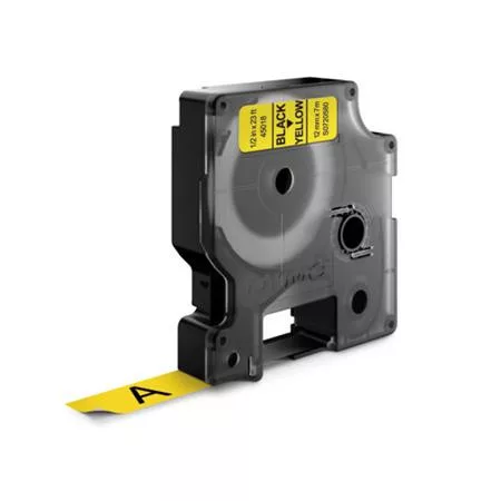 DYMO Feliratozógép szalag, 12 mm x 7 m, DYMO "D1", sárga-fekete
