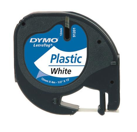 DYMO Feliratozógép szalag, 12 mm x 4 m, DYMO "Letratag", fehér