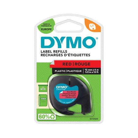 DYMO Feliratozógép szalag, 12 mm x 4 m, DYMO "Letratag", piros