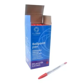 Golyóstoll eldobható kupakos Bluering®, írásszín piros