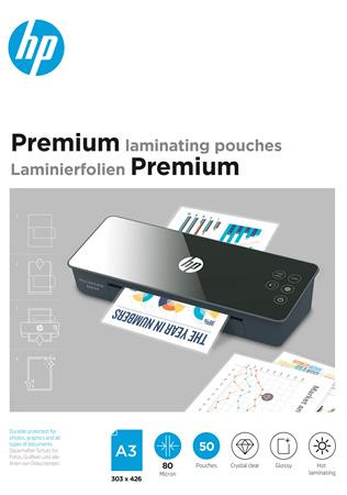 HP Meleglamináló fólia, 80 mikron, A3, fényes, 50 db, HP "Premium"