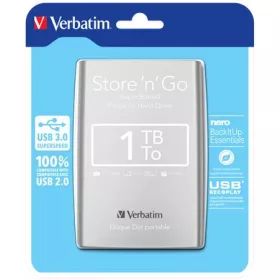  VERBATIM 2,5" HDD (merevlemez), 1TB, USB 3.0, VERBATIM, ezüst