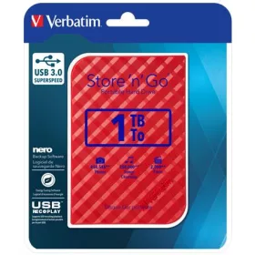   VERBATIM 2,5" HDD (merevlemez), 1TB, USB 3.0, VERBATIM "Store n Go", piros