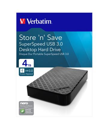 VERBATIM 3,5" HDD (merevlemez), 4TB, USB 3.0, VERBATIM "Store n Save"