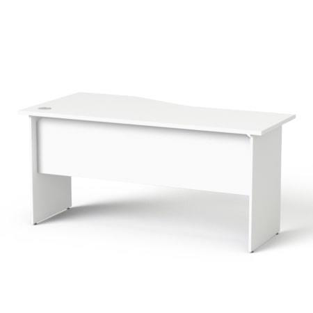 MAYAH Íróasztal, íves, jobbos, laplábbal, 160x80 cm, MAYAH "Freedom SV-23", fehér