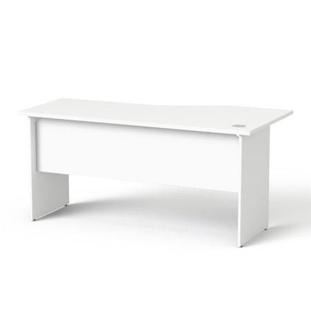 MAYAH Íróasztal, íves, balos, laplábbal, 160x80 cm, MAYAH "Freedom SV-24", fehér