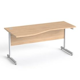   MAYAH Íróasztal, íves, balos, szürke fémlábbal, 160x80 cm, MAYAH "Freedom SV-30",  tölgy