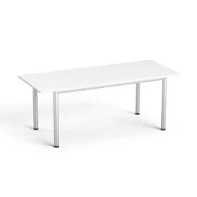   MAYAH Tárgyalóasztal, szürke fémlábbal, 80x190 cm, MAYAH "Freedom SV-42" fehér
