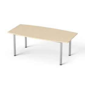   MAYAH Tárgyalóasztal, íves, szürke fémlábbal, 80/95x190 cm, MAYAH "Freedom SV-43", juhar