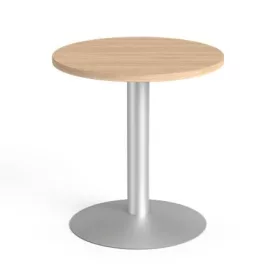   MAYAH Tárgyalóasztal, kör, szürke fémlábbal, O 60 cm, MAYAH "Freedom SV-57",  tölgy