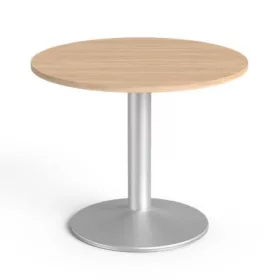   MAYAH Tárgyalóasztal, kör, szürke fémlábbal, O 90 cm, MAYAH "Freedom SV-58",  tölgy