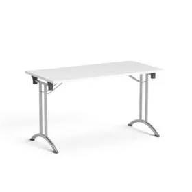   MAYAH Összecsukható tárgyalóasztal, behajtható fémlábakkal, 130x65 cm, MAYAH "Freedom SV-93", fehér