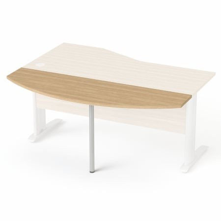 MAYAH Tárgyalótoldat, íves, szürke fémlábbal, 50x160 cm, MAYAH "Freedom SV-50", kőris