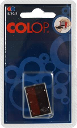 COLOP Bélyegző cserepárna, 2 db/bliszter, COLOP "E/10/2", piros-kék