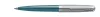 PARKER Golyóstoll, 0,7 mm rotációs, ezüst színű klip, türkiz tolltest, PARKER "Royal 51 Core", fekete