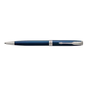   PARKER Golyóstoll, 1 mm, rotációs, kék tolltest, ezüst klip, PARKER "Royal Sonnet", kék
