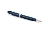 PARKER Golyóstoll, 1 mm, rotációs, kék tolltest, ezüst klip, PARKER "Royal Sonnet", kék