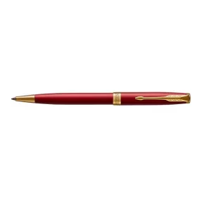   PARKER Golyóstoll, 1 mm, rotációs, piros tolltest, arany klip, PARKER "Royal Sonnet", kék