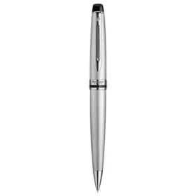   WATERMAN Golyóstoll, 0,7 mm, csiszolt fém tolltest, ezüst klip, WATERMAN "Expert III", kék