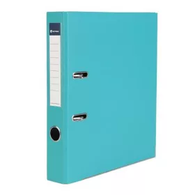   VICTORIA OFFICE Iratrendező, 50 mm, A4, PP/karton, élvédő sínnel, VICTORIA OFFICE, "Basic", türkiz