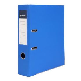   VICTORIA OFFICE Iratrendező, 75 mm, A4, PP/PP, élvédő sínnel, VICTORIA OFFICE, "Premium", királykék