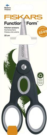 FISKARS Olló, konyhai, 22 cm FISKARS "Functional ReNew", fekete