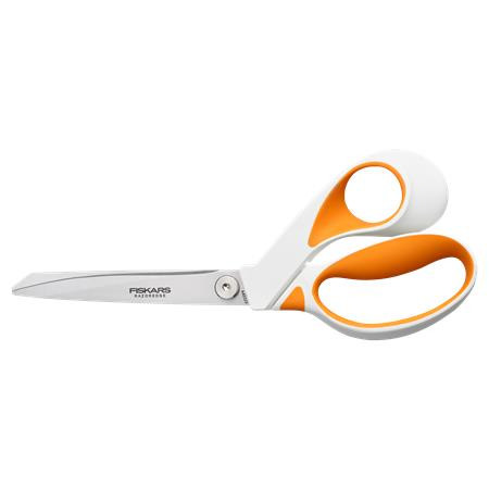 FISKARS Olló, általános, 23 cm, FISKARS "RazorEdge Softgrip", narancssárga-fehér