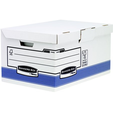 FELLOWES Csapófedeles archiválókonténer, "BANKERS BOX®  SYSTEM BY FELLOWES® ", kék