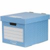 FELLOWES Tároló doboz, karton, 33,3x28,5x39 cm FELLOWES, "Style", kék-fehér