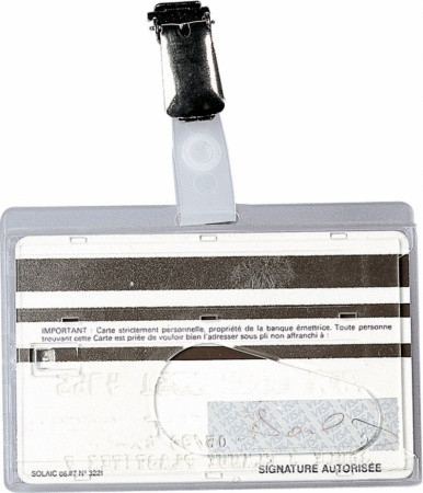 FELLOWES Azonosítókártya tartó, csiptetővel, 90x60 mm, műanyag, FELLOWES