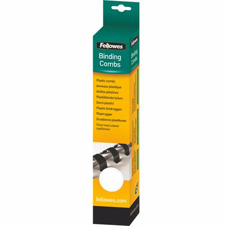 FELLOWES Spirál, műanyag, 8 mm, 21-40 lap, FELLOWES, 25 db, fehér