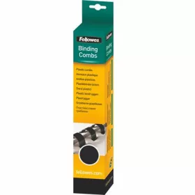   FELLOWES Spirál, műanyag, 14 mm, 81-100 lap, FELLOWES, 25 db, fekete