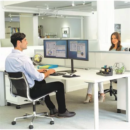 FELLOWES Monitortartó kar, FELLOWES, "Seasa™ Dual Horizontal", fekete