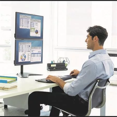 FELLOWES Monitortartó kar, FELLOWES, "Seasa™ Dual Stacking", fekete